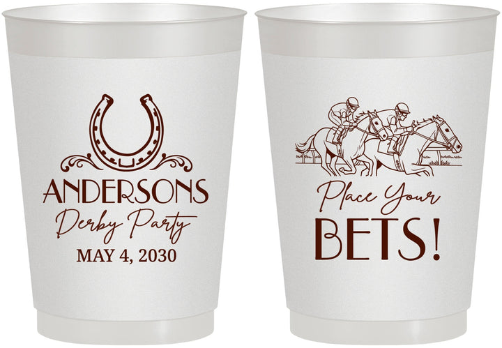 Personalized Derby Day 10 oz Frosted Cups - Place Your Bets | 320003