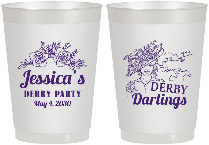 Personalized Derby Day 10 oz Frosted Cups - Derby Darlins | 320004