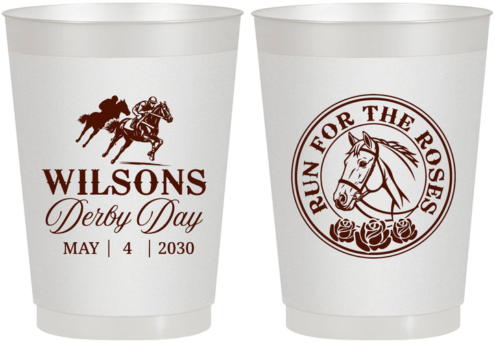 Personalized Derby Day 10 oz Frosted Cups - Run For The Horses | 320006
