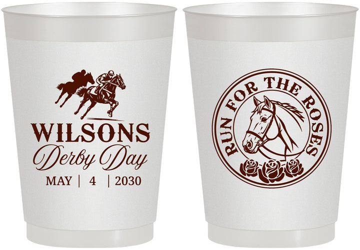 Personalized Derby Day 10 oz Frosted Cups - Run For The Horses | 320006