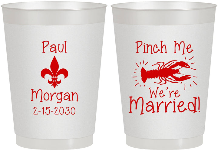 Personalized Wedding 10 oz Frosted Cups - Crawfish Boil | 330