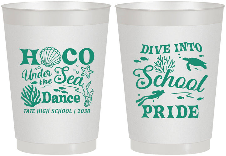 Personalized Homecoming 10 oz Frosted Cups - Hoco Under The Sea | 330000