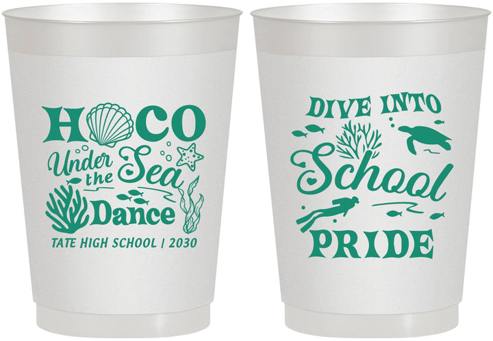 Personalized Homecoming 10 oz Frosted Cups - Hoco Under The Sea | 330000