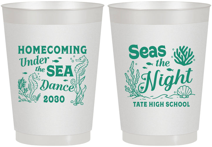 Personalized Homecoming 10 oz Frosted Cups - Under The Sea Dance | 330001