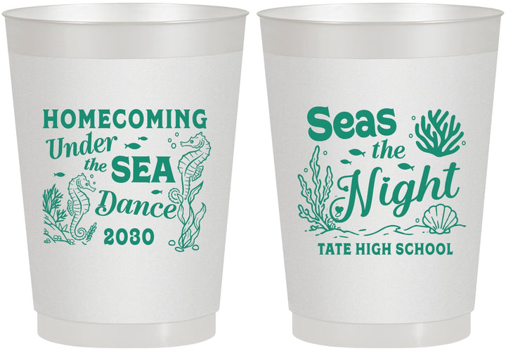 Personalized Homecoming 10 oz Frosted Cups - Under The Sea Dance | 330001