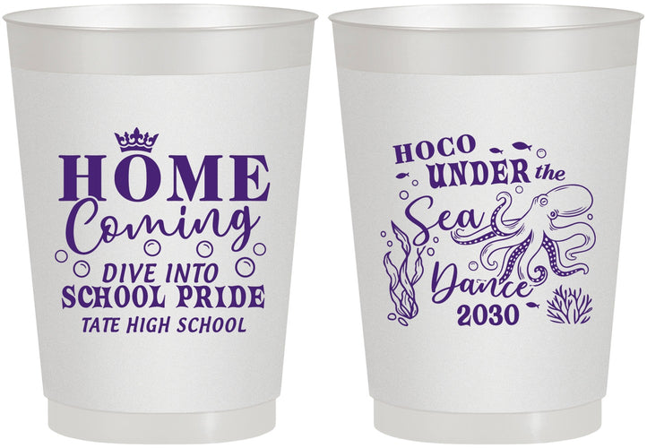 Personalized Homecoming 10 oz Frosted Cups - Under The Sea Dance | 330002