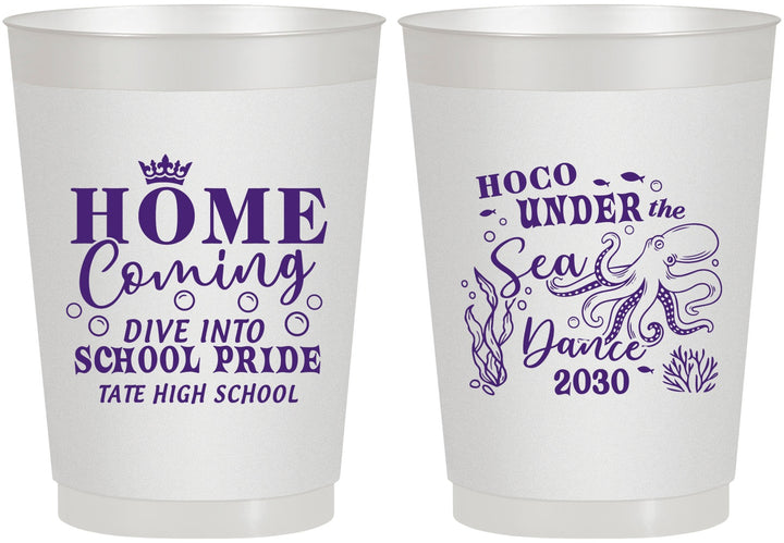 Personalized Homecoming 10 oz Frosted Cups - Under The Sea Dance | 330002