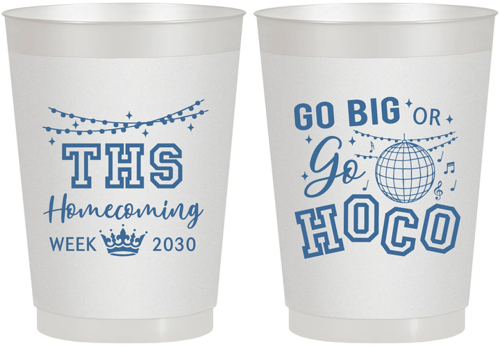 Personalized Homecoming 10 oz Frosted Cups - Big Or Go Hoco | 330004