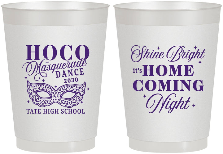 Personalized Homecoming 10 oz Frosted Cups - Hoco Masquerade Dance | 330009