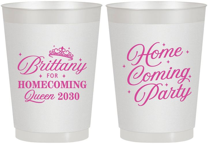 Personalized Homecoming 10 oz Frosted Cups - Hoco Queen Vote | 330022