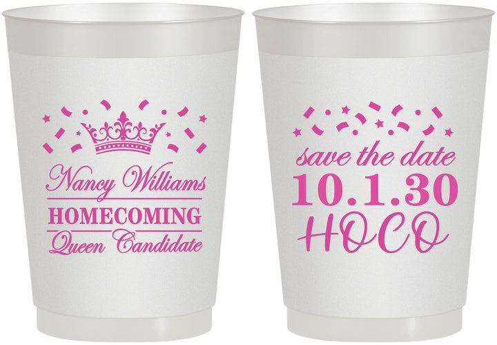 Personalized Homecoming 10 oz Frosted Cups - Hoco Queen Vote | 330024
