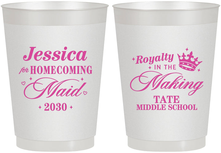 Personalized Homecoming 10 oz Frosted Cups - Hoco Maid Vote | 330029