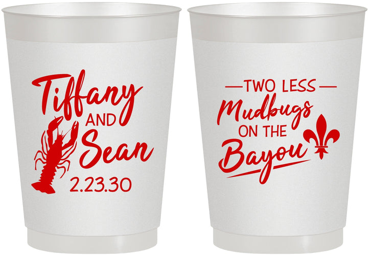 Personalized Wedding 10 oz Frosted Cups - Crawfish Boil Mudbugs | 336