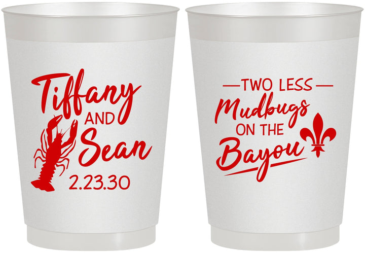 Personalized Wedding 10 oz Frosted Cups - Crawfish Boil Mudbugs | 336