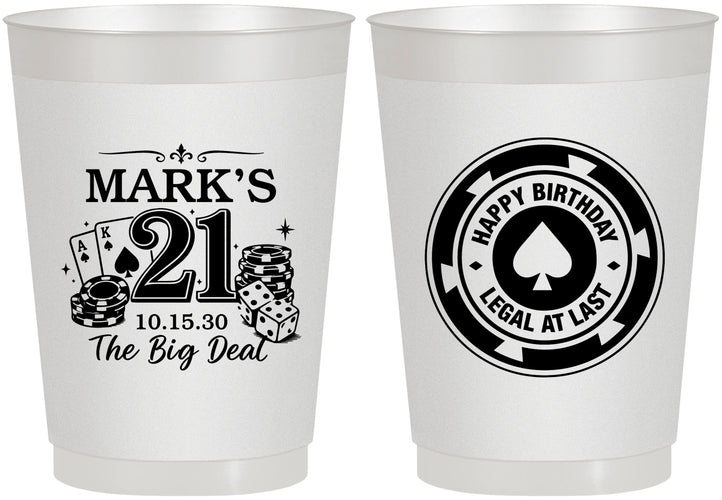 Personalized 21st Birthday 10 oz Frosted Cups - Legal At Last Vegas | 340004