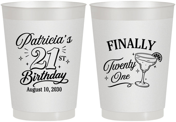 Personalized 21st Birthday 10 oz Frosted Cups - Finally Twenty One | 340008