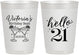 Personalized 21st Birthday 10 oz Frosted Cups - Hello Twenty One | 340011