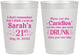 Personalized 21st Birthday 10 oz Frosted Cups - Candles Cake Drunk | 340017