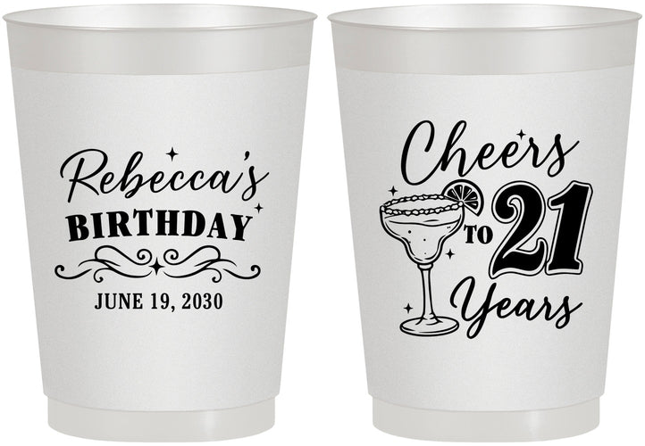 Personalized 21st Birthday 10 oz Frosted Cups - Cheers To Twenty One Years | 340019