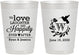 Personalized Wedding 10 oz Frosted Cups - Love Laughter Happily | 345