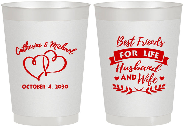 Personalized Wedding 10 oz Frosted Cups - Best Friends For Life | 349