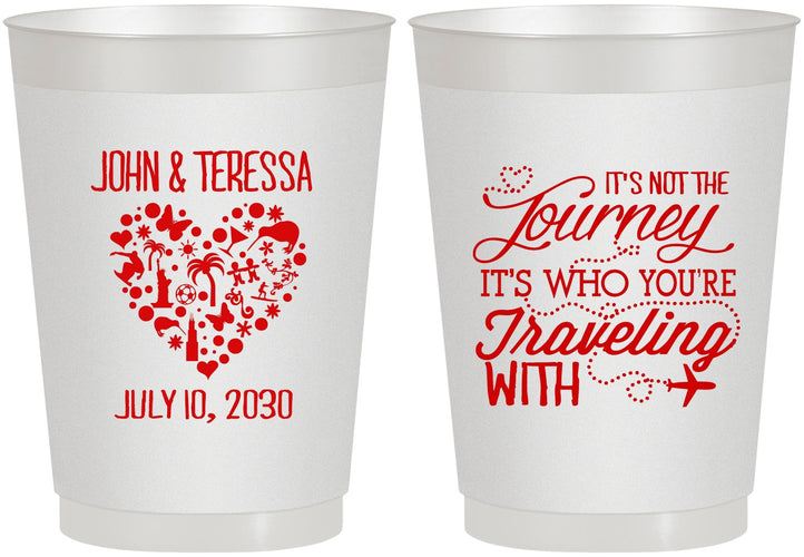 Personalized Wedding 10 oz Frosted Cups - Journey Traveling With | 354