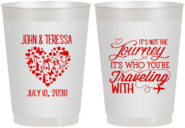 Personalized Wedding 10 oz Frosted Cups - Journey Traveling With | 354