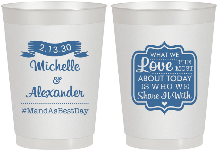 Personalized Wedding 10 oz Frosted Cups - Love Story | 359