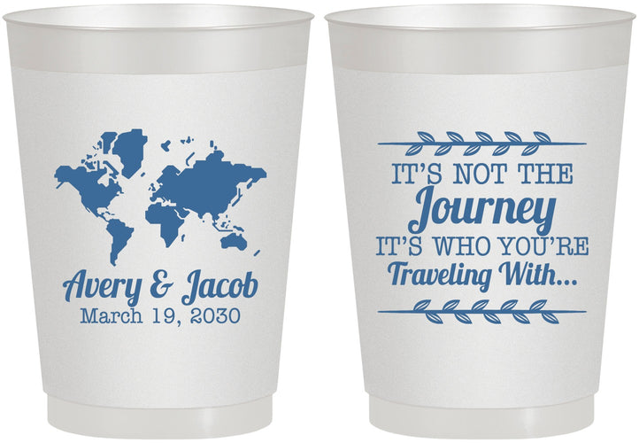 Personalized Wedding 10 oz Frosted Cups - Journey Traveling With | 374
