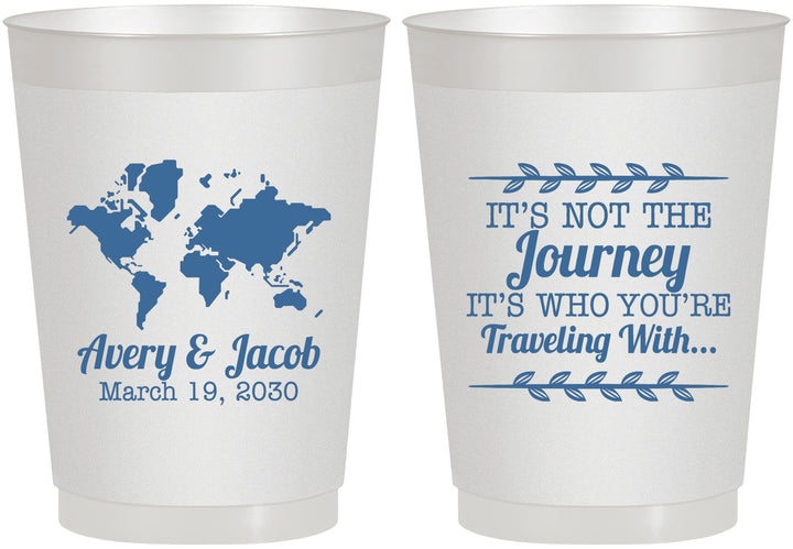 Personalized Wedding 10 oz Frosted Cups - Journey Traveling With | 374