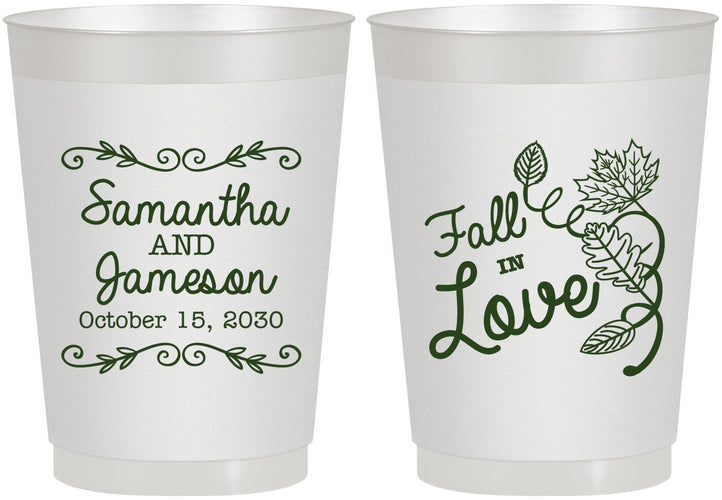 Personalized Wedding 10 oz Frosted Cups - Fall In Love | 377