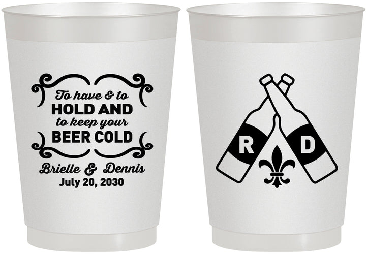 Personalized Wedding 10 oz Frosted Cups - Fleur De Lis | 378