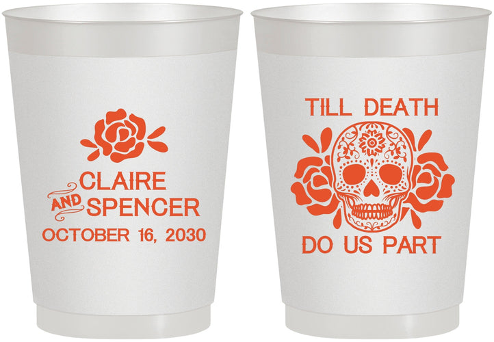 Personalized Wedding 10 oz Frosted Cups - Till Death Do Us Part | 380