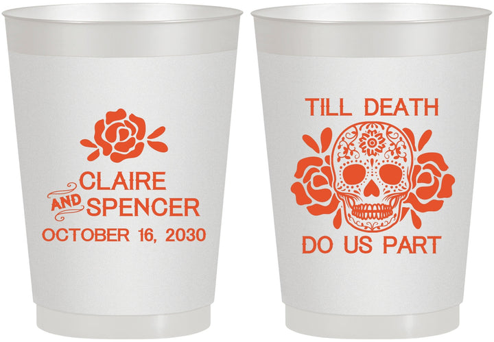 Personalized Wedding 10 oz Frosted Cups - Till Death Do Us Part | 380