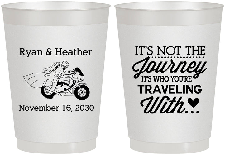 Personalized Wedding 10 oz Frosted Cups - Journey Traveling With | 385