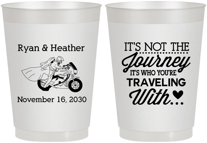 Personalized Wedding 10 oz Frosted Cups - Journey Traveling With | 385