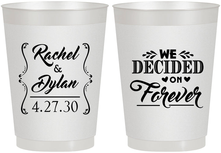 Personalized Wedding 10 oz Frosted Cups - We Decided On Forever | 386