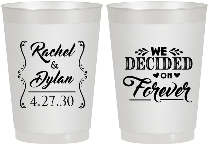Personalized Wedding 10 oz Frosted Cups - We Decided On Forever | 386