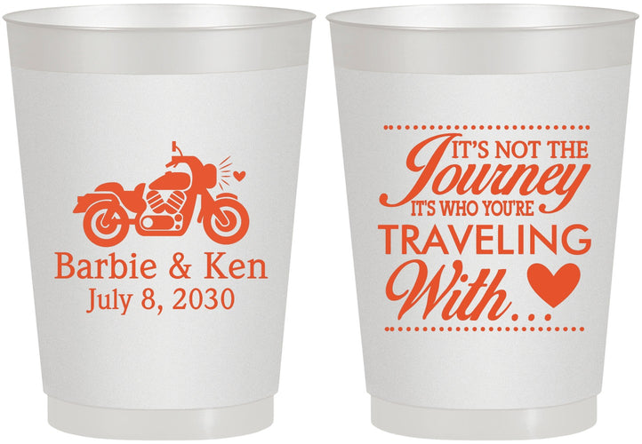 Personalized Wedding 10 oz Frosted Cups - Journey Traveling With | 388