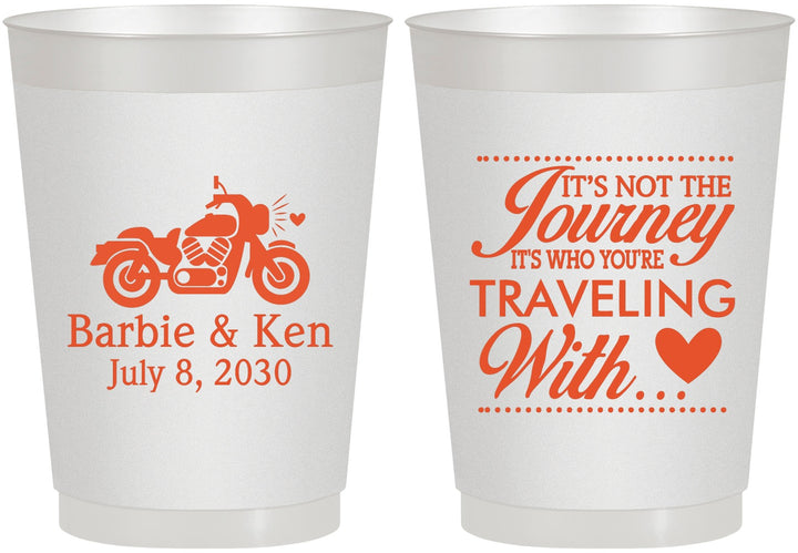 Personalized Wedding 10 oz Frosted Cups - Journey Traveling With | 388