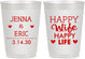 Personalized Wedding 10 oz Frosted Cups - Happy Wife Happy Life | 393