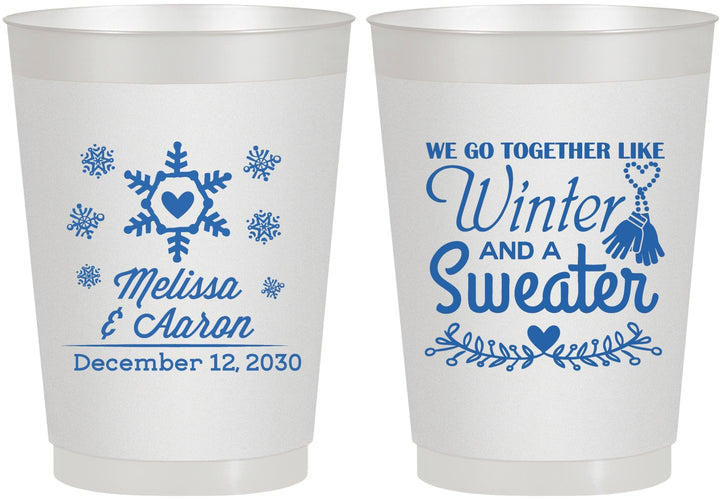 Personalized Wedding 10 oz Frosted Cups - Christmas Winter | 399