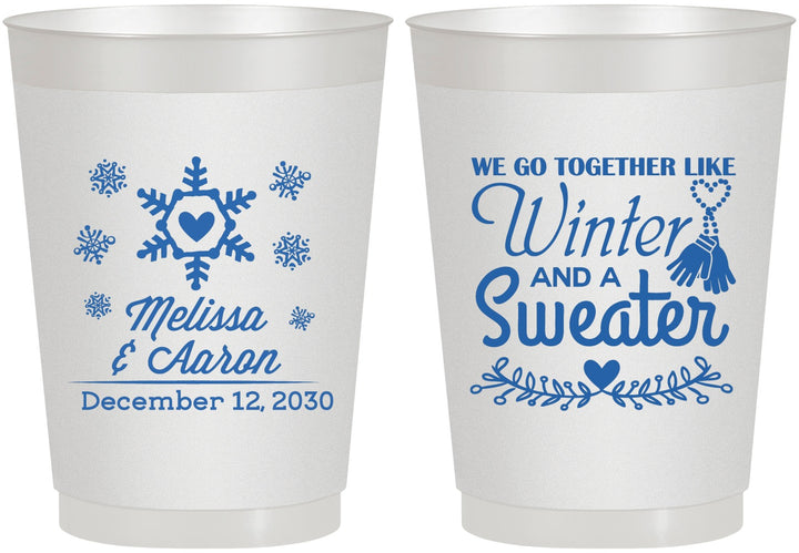 Personalized Wedding 10 oz Frosted Cups - Christmas Winter | 399