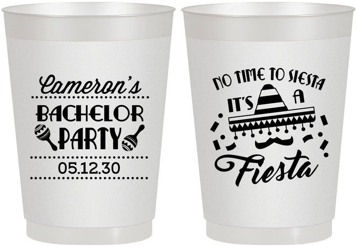 Personalized Bachelor Party 10 oz Frosted Cups - Siesta Fiesta Mexican | 40000