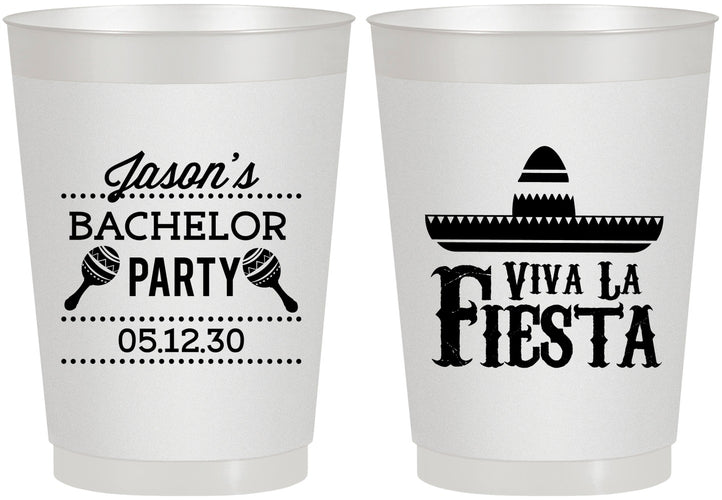 Personalized Bachelor Party 10 oz Frosted Cups - Viva La Fiesta Mexican | 40001