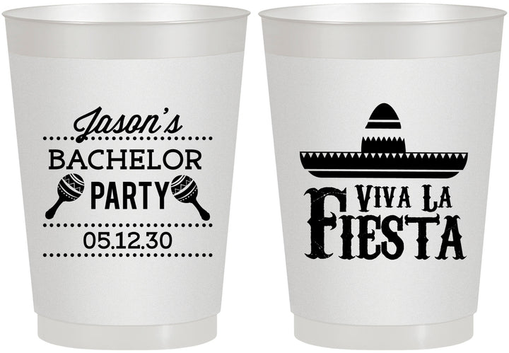 Personalized Bachelor Party 10 oz Frosted Cups - Viva La Fiesta Mexican | 40001