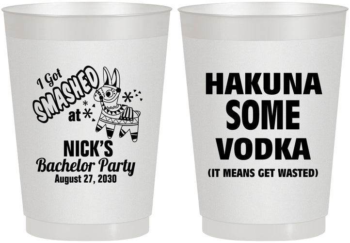 Personalized Bachelor Party 10 oz Frosted Cups - Fiesta Mexican | 40004