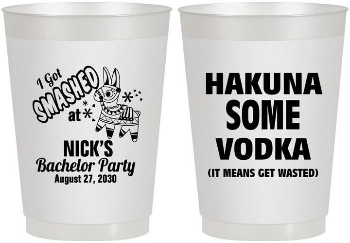 Personalized Bachelor Party 10 oz Frosted Cups - Fiesta Mexican | 40004