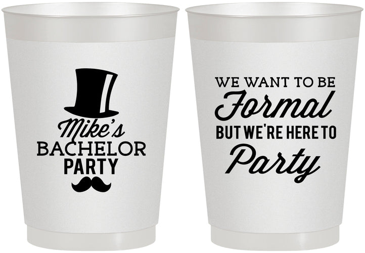 Personalized Bachelor Party 10 oz Frosted Cups - Formal | 40007