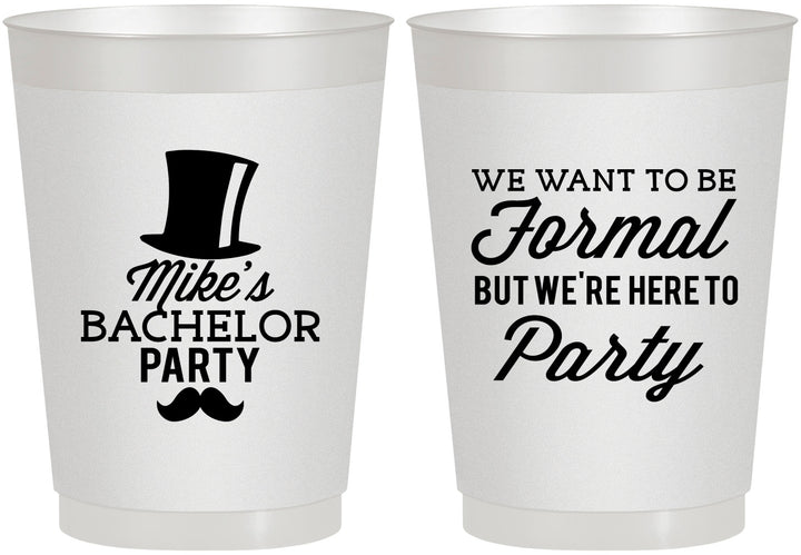 Personalized Bachelor Party 10 oz Frosted Cups - Formal | 40007